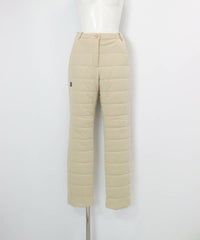 防風保温中綿キルトパンツ(ベージュ)前