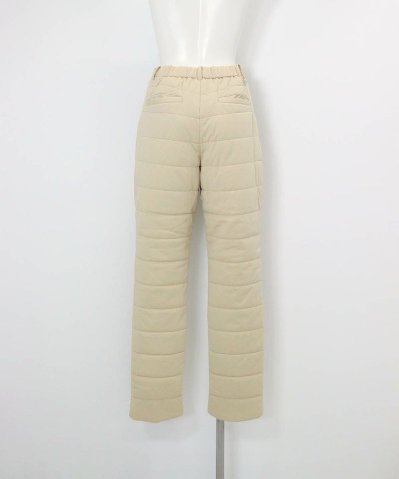 防風保温中綿キルトパンツ(ベージュ)後ろ