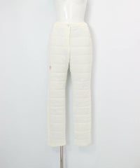 防風保温中綿キルトパンツ(ホワイト)前