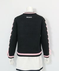 WEB限定カラー◆ブレードリボン袖ニット(ブラック)後ろ