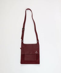 レザー切替ショルダーバッグ(レッド)前