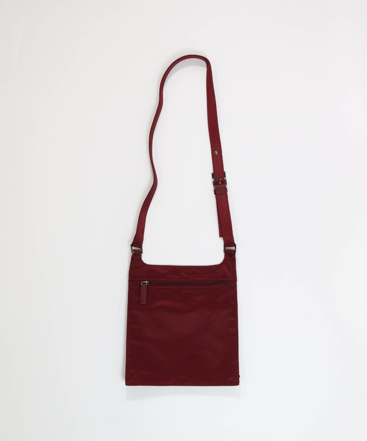 レザー切替ショルダーバッグ(レッド)後ろ