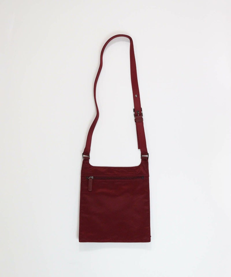 レザー切替ショルダーバッグ(レッド)後ろ