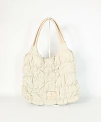 ギャザーキルティングハンドバッグ（ベージュ）