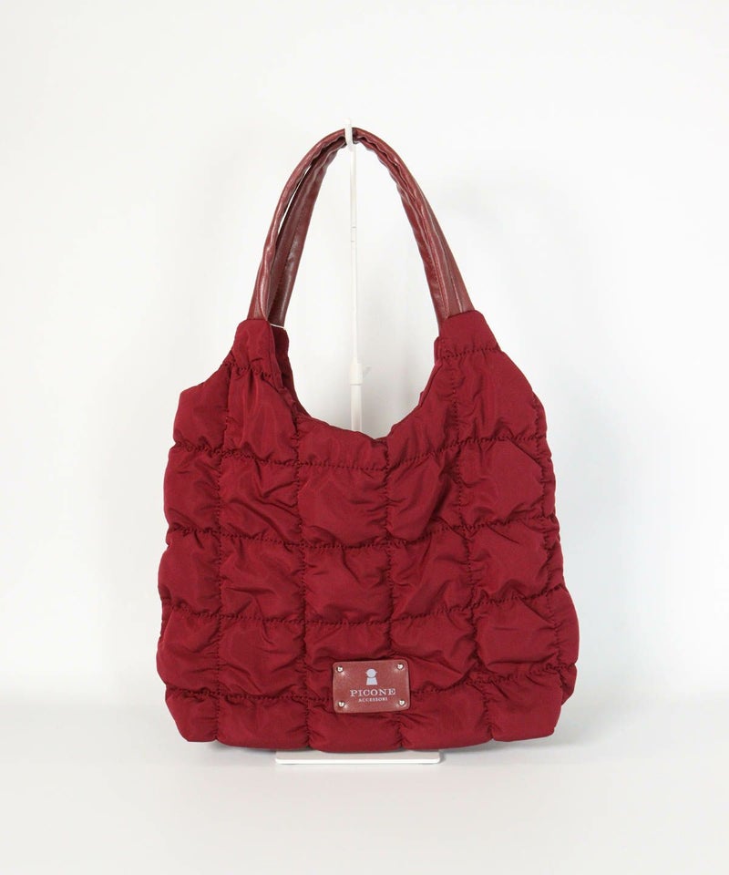 ギャザーキルティングハンドバッグ（レッド）