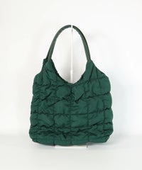 ギャザーキルティングハンドバッグ後（グリーン）