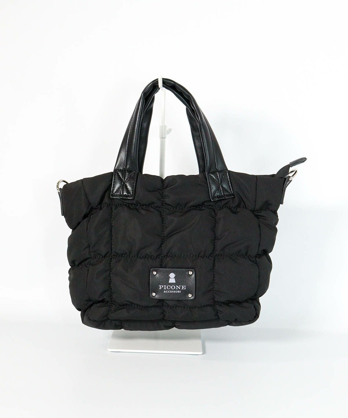  ギャザーキルティングミニバッグ（ブラック）