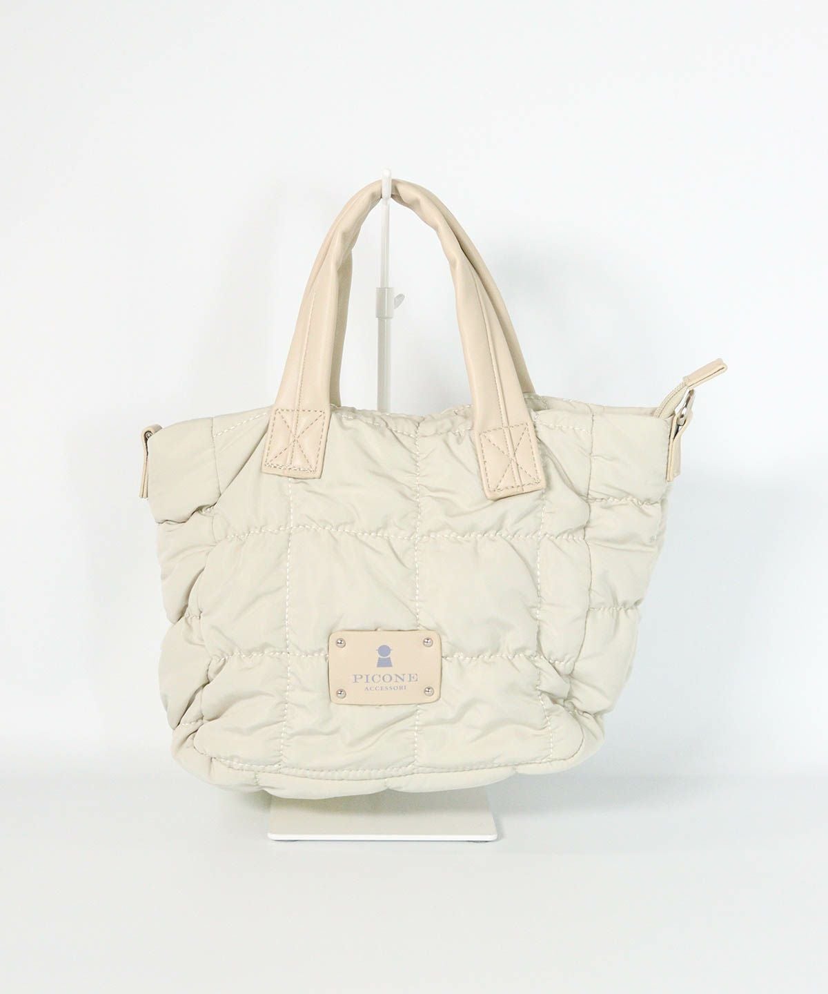  ギャザーキルティングミニバッグ（ベージュ）