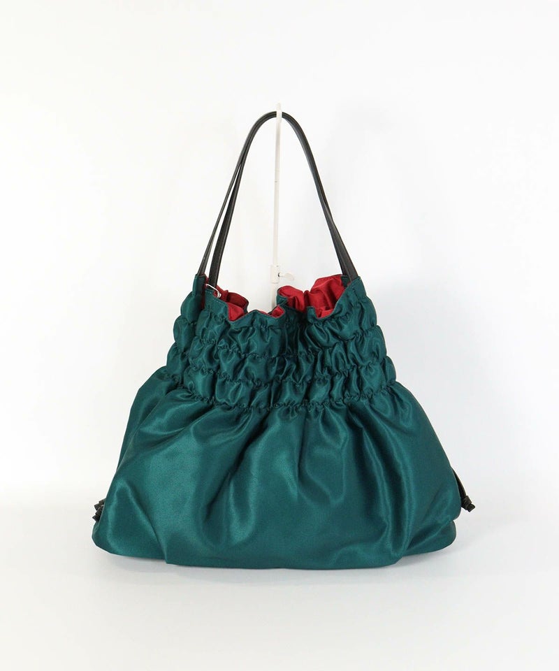 スカーフ柄風トートバッグ(グリーン)後ろ