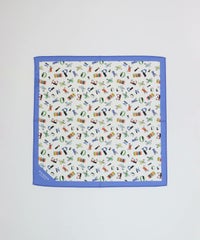 コットン100％総柄バンダナ(ブルー)