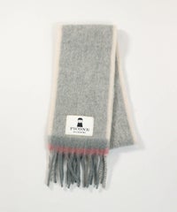 ウールアルパカ混配色マフラー(ライトグレー)