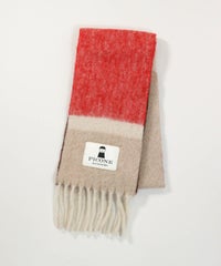 ウールアルパカ混配色マフラー(レッド)