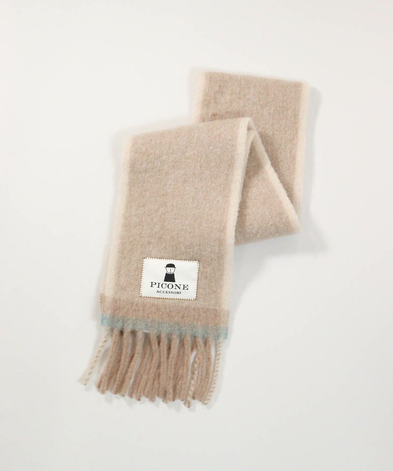 ウールアルパカ混配色マフラー(ベージュ)