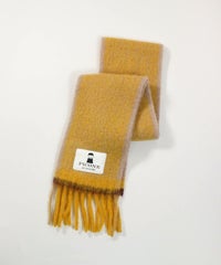 ウールアルパカ混配色マフラー(イエロー)