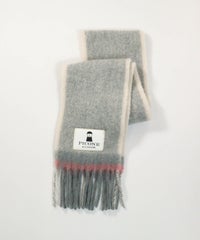 ウールアルパカ混配色マフラー(ライトグレー)