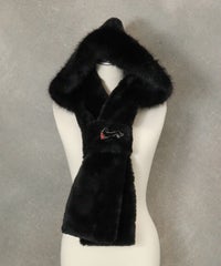 フェイクファーフードマフラー(ブラック)