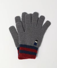 刺繍ニット手袋（ライトグレー）