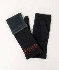 裏起毛フード付き手袋（ブラック）