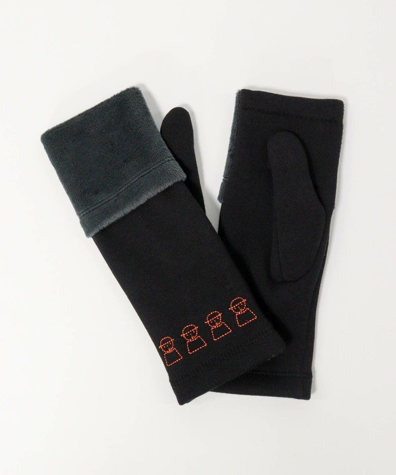 裏起毛フード付き手袋（ブラック）