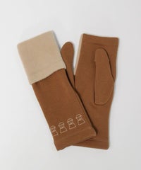 裏起毛フード付き手袋（キャメル）