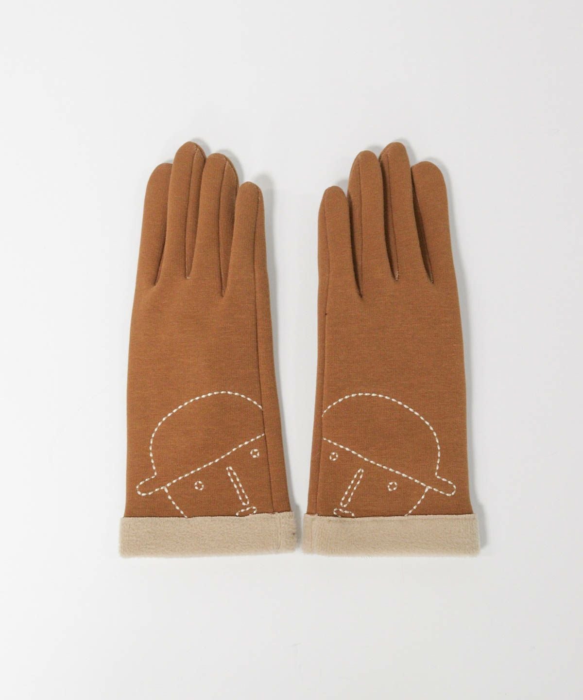 コットン混裏起毛手袋（キャメル）