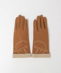 コットン混裏起毛手袋（キャメル）