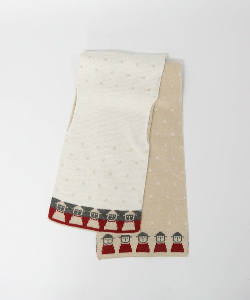 ウール混リバーシブルマフラー裏（ベージュ）