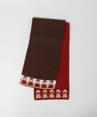 ウール混リバーシブルマフラー裏（レッド）