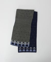 ウール混リバーシブルマフラー裏（ネイビー）