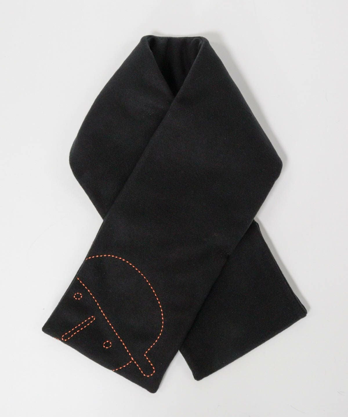 ピコステッチ柄マフラー（ブラック）