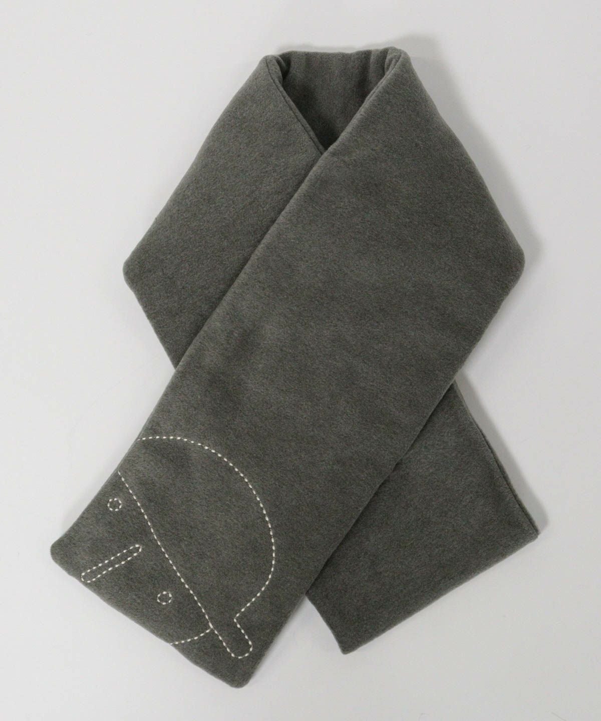ピコステッチ柄マフラー（グレー）