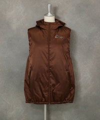 フード付き撥水中綿ベスト（ブラウン）