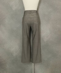 バック刺繍デニム風裏起毛パンツ(グレー)後ろ