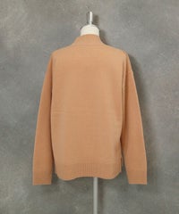 ウール100％カラフルピコニット後（ライトオレンジ）