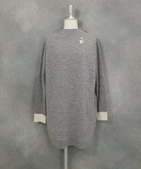 ウール100％ニットチュニック（ライトグレー）