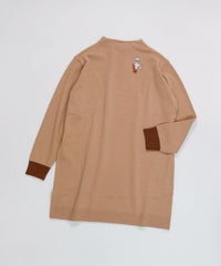 ウール100％ニットチュニック（キャメル）