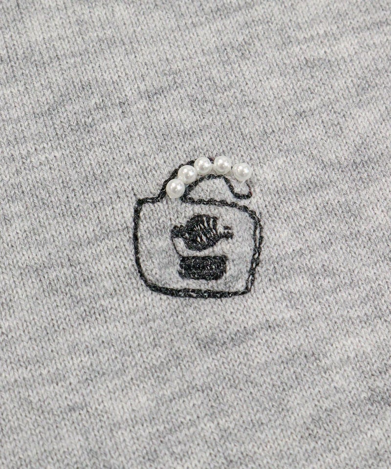 モチーフ刺繍アップ(ライトグレー)