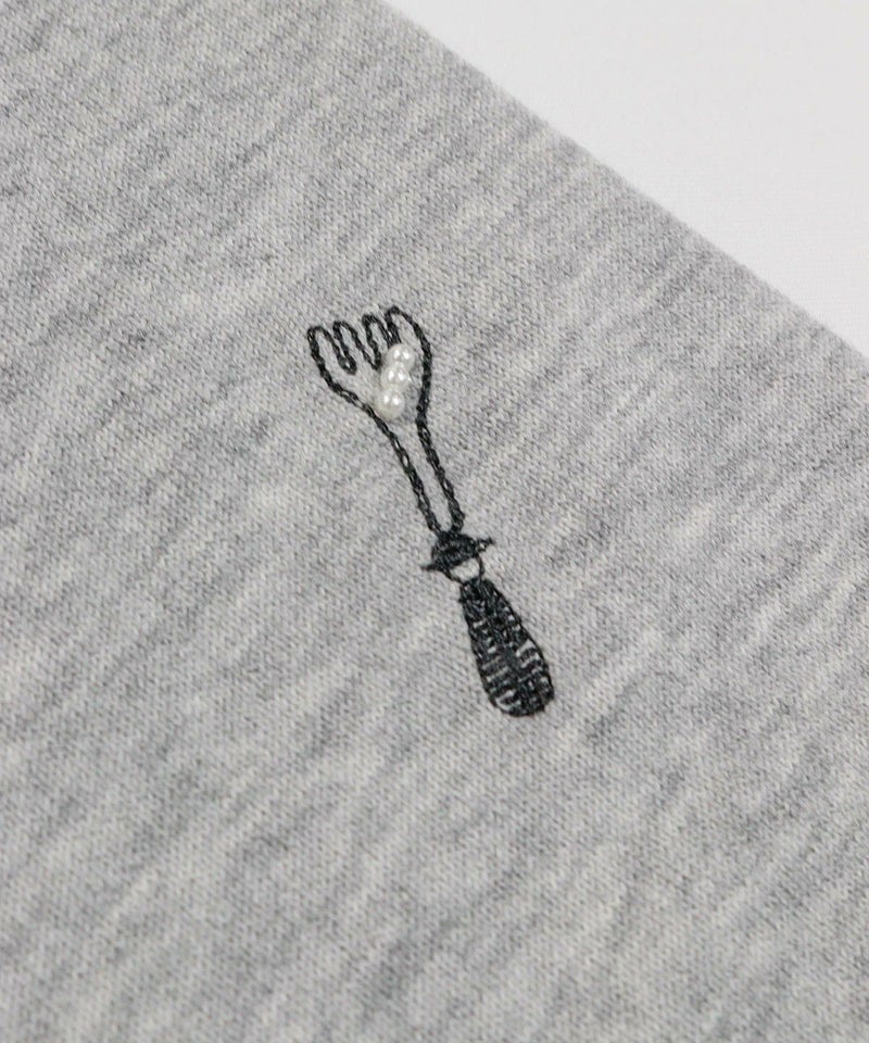 モチーフ刺繍アップ(ライトグレー)