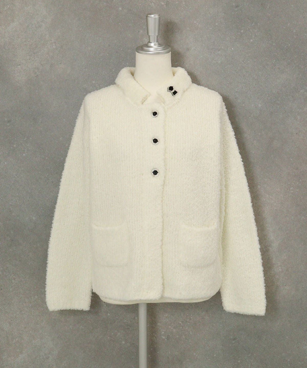  ブークレニットカーディガン（ホワイト）