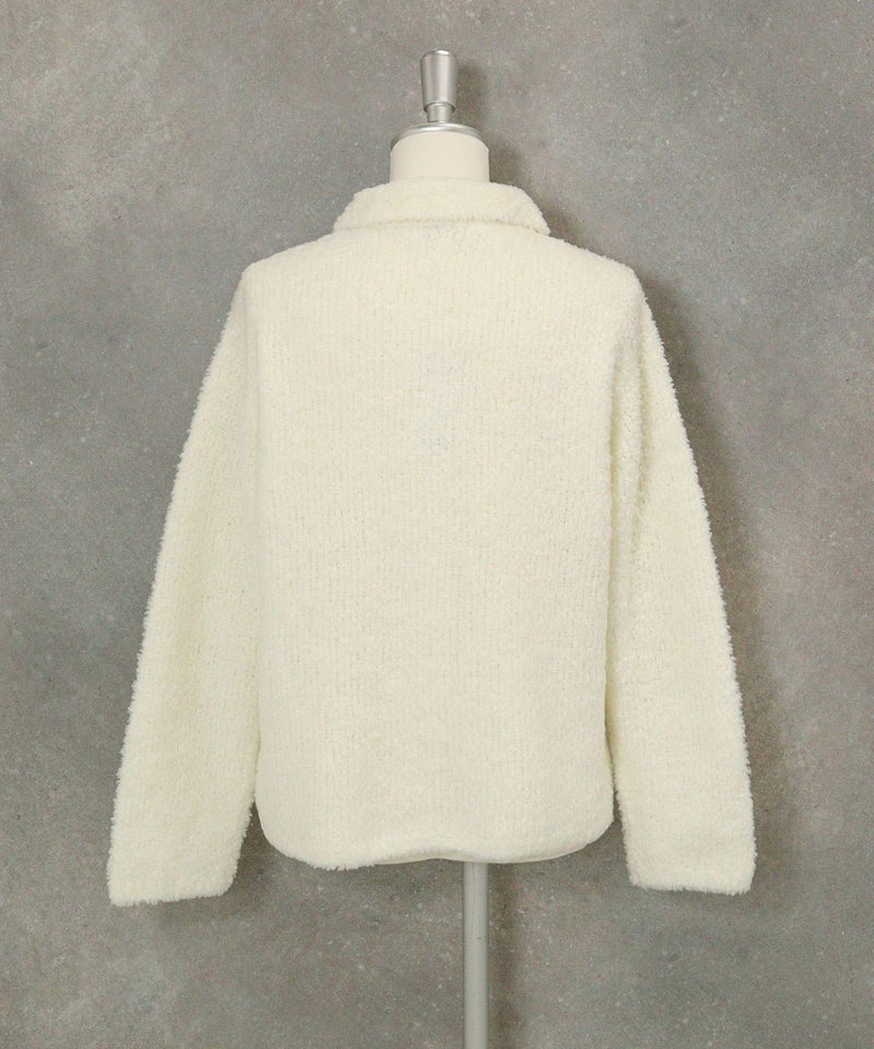  ブークレニットカーディガン後（ホワイト）