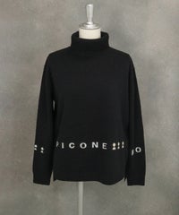 ウール100％ロゴタートルニット（ブラック）