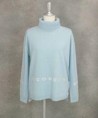 ウール100％ロゴタートルニット（ライトブルー）