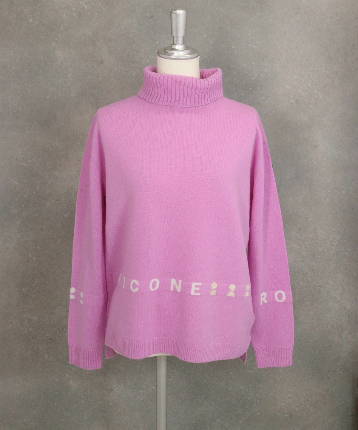 ウール100％ロゴタートルニット（ライトパープル）