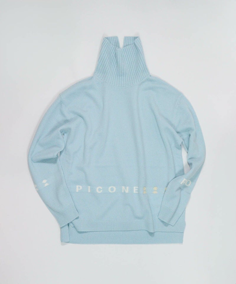 ウール100％ロゴタートルニット（ライトブルー）