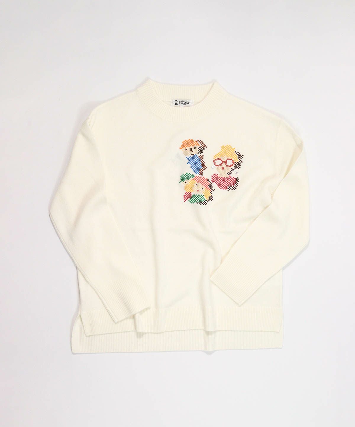 ウール100％ピクセル刺繍ニット|スタジオピッコーネ - ゴルフウェアや