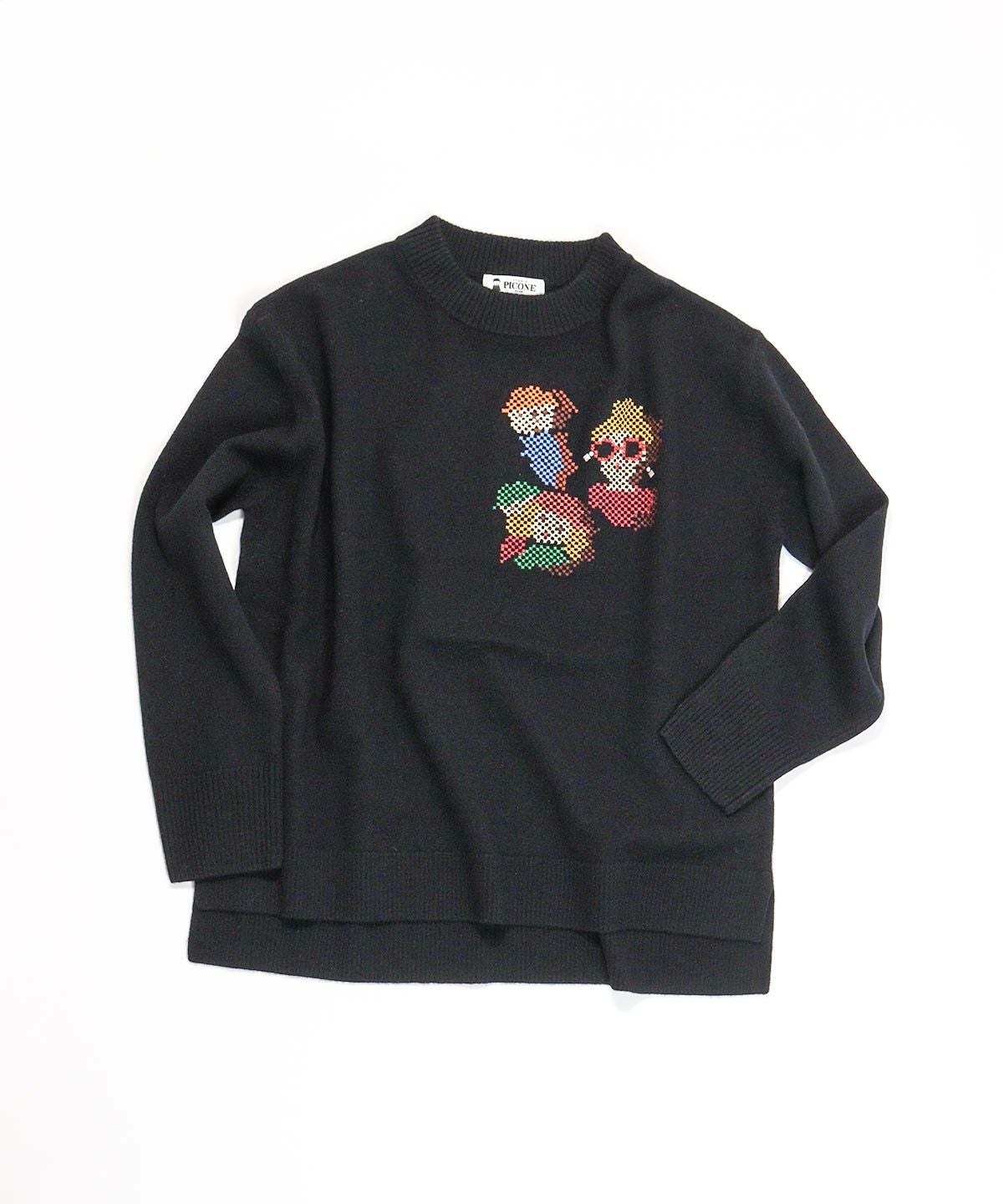 ウール100％ピクセル刺繍ニット|スタジオピッコーネ - ゴルフウェアや