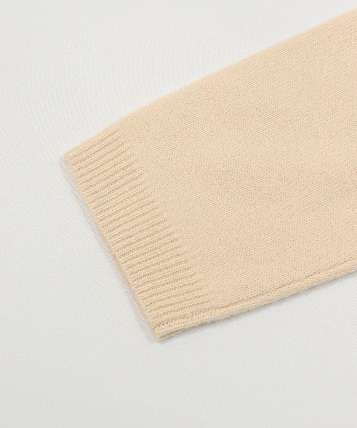 PICONE 刺繍ニット長袖ベージュ ウール100％ピクセル刺繍ニットカーディガン|スタジオピッコーネ