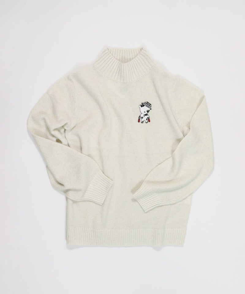  ウール混ポイントワッペンニット（ホワイト）