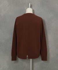 カシミヤ100％ピコストーンニット後（ブラウン）
