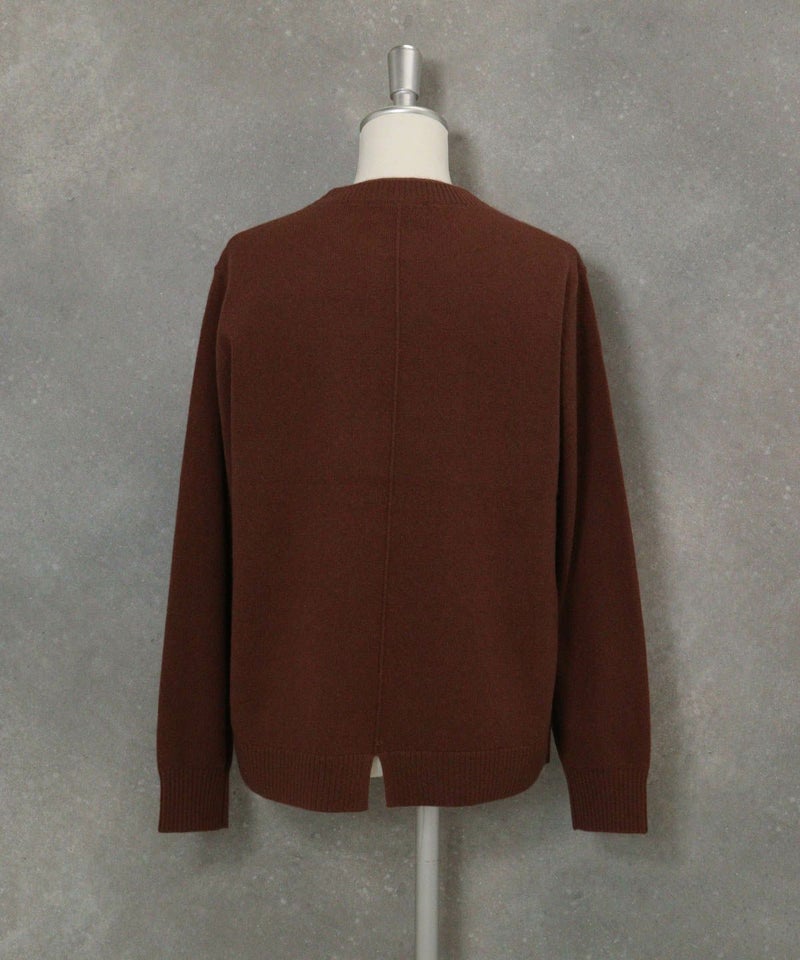 カシミヤ100％ピコストーンニット後（ブラウン）